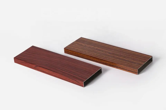 6063 Powder Coating Wood Grain Aluminium Square Tube Profile For Furniture Decoration