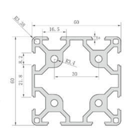 Custom 6060 T Slot Aluminum Extrusion Industrial Profile With Anodizing Finish
