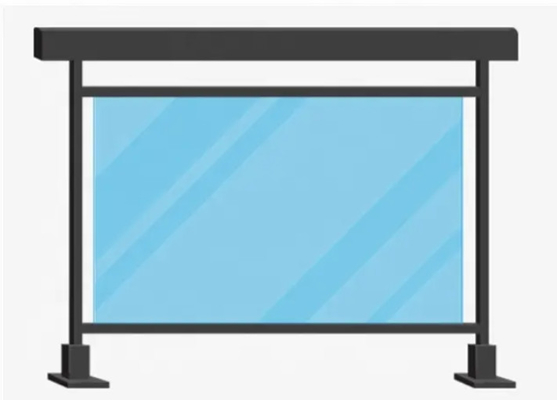 Outdoor Balcony Top Mounted Aluminum U Channel Tempered Glass Frameless Railing Glass Hardware Balustrades & Handrails