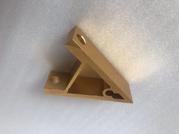 Gold anodized aluminum CNC machining bracket with holes and precision cutting